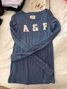 Abercrombie & Fitch Dusty Blue Knit Logo Tee